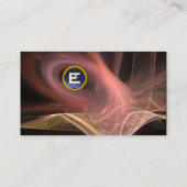 FRACTAL ZWIRL GEM MONOGRAM zwart wit paars roze Visitekaartje (Achterkant)