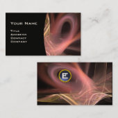 FRACTAL ZWIRL GEM MONOGRAM zwart wit paars roze Visitekaartje (Voorkant / Achterkant)