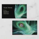 FRACTAL ZWIRL GEM MONOGRAM zwart-wit paars Visitekaartje (Voorkant / Achterkant)