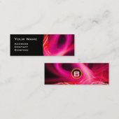 FRACTAL ZWIRL GEM MONOGRAM zwart wit rood roze Mini Visitekaartje (Voorkant / Achterkant)