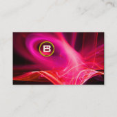 FRACTAL ZWIRL GEM MONOGRAM zwart wit rood roze Visitekaartje (Achterkant)