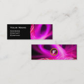FRACTAL ZWIRL GEM MONOGRAM zwart wit roze Mini Visitekaartje (Voorkant / Achterkant)
