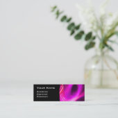 FRACTAL ZWIRL GEM MONOGRAM zwart wit roze Mini Visitekaartje (Staand voorkant)