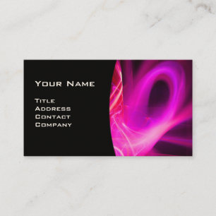 FRACTAL ZWIRL GEM MONOGRAM zwart wit roze Visitekaartje