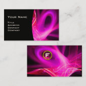FRACTAL ZWIRL GEM MONOGRAM zwart wit roze Visitekaartje (Voorkant / Achterkant)