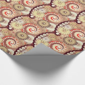 Fractal zwirl patroon, chocolade en crème cadeaupapier (Hoek)