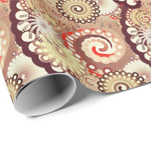 Fractal zwirl patroon, chocolade en crème cadeaupapier