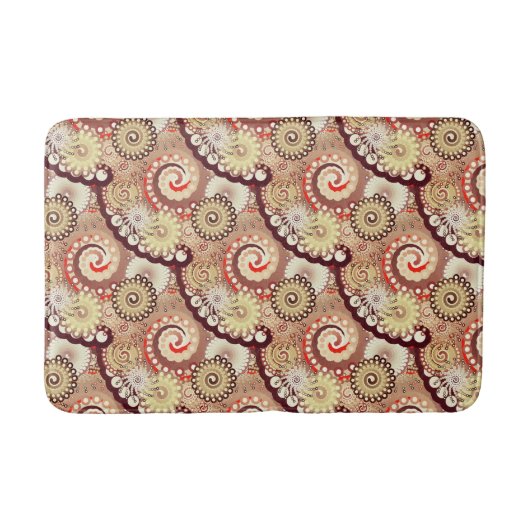 Fractal zwirl patroon, chocolade en room badmat (Voorkant)