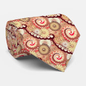 Fractal zwirl patroon, chocolade en room stropdas (Opgerold)