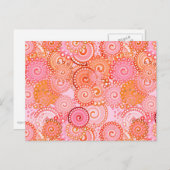 Fractal zwirl patroon, koraal en roze briefkaart (Voorkant / Achterkant)