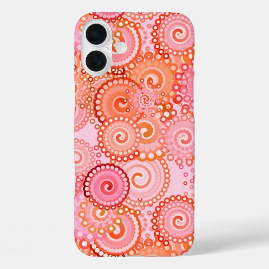Fractal zwirl patroon, koraal en roze Case-Mate iPhone case (Achterkant)