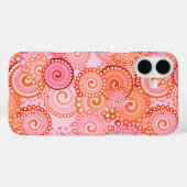 Fractal zwirl patroon, koraal en roze Case-Mate iPhone case (Achterkant (horizontaal))