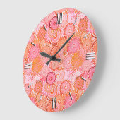 Fractal zwirl patroon, koraal en roze grote klok (Hoek)