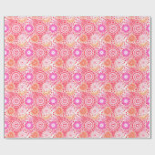 Fractal zwirl patroon, koraal, roze en crème cadeaupapier (Vlak)