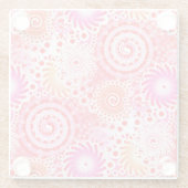 Fractal zwirl patroon, koraal, roze en crème glazen onderzetter (Achterkant)
