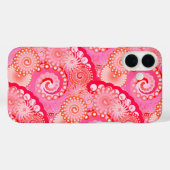 Fractal zwirl patroon, roze, fuchsie, koraal Case-Mate iPhone case (Achterkant (horizontaal))