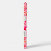 Fractal zwirl patroon, roze, fuchsie, koraal Case-Mate iPhone case (Achterkant / Rechts)