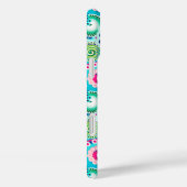 Fractal zwirl patroon, turkooizen, roze, multi Case-Mate iPhone case (Achterkant / Rechts)
