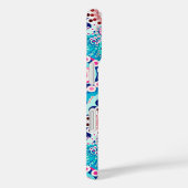 Fractal zwirl patroon, turkooizen, roze, multi Case-Mate iPhone case (Achterkant / Rechts)