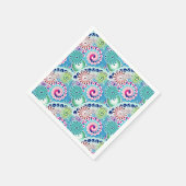 Fractal zwirl patroon, turkooizen, roze, multi servet (Hoek)