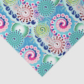 Fractal zwirl patroon, turkooizen, roze, multi tissuepapier (Detail)