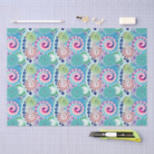 Fractal zwirl patroon, turkooizen, roze, multi tissuepapier (Craft)