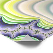 Fractale Abstracte Pastel Gestreepte Lagen met Cit Poster (Hoek)