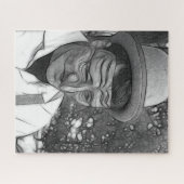 Fractale abstractie van droevige man legpuzzel (Horizontaal)
