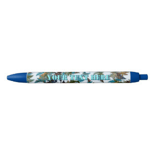 Fractale Arctische Camouflage Blauwe Inkt Pen