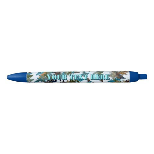 Fractale Arctische Camouflage Blauwe Inkt Pen (Voorkant)