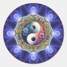 Fractale Artisterie Levenskompas Richting Evenwich Ronde Sticker