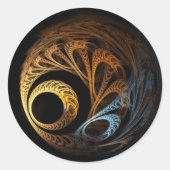 fractale bal ronde sticker (Voorkant)