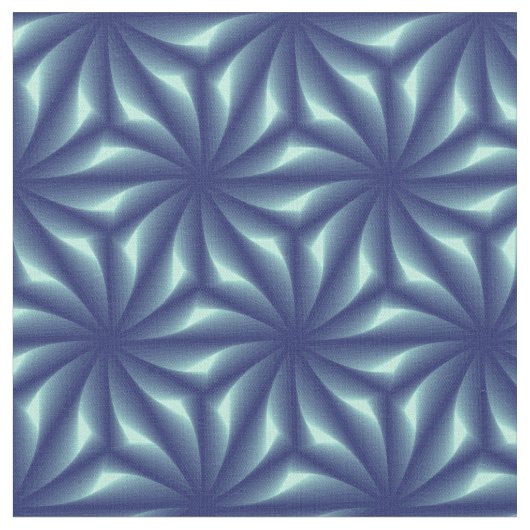 Fractale Blauw Marine Stof (Close Up)