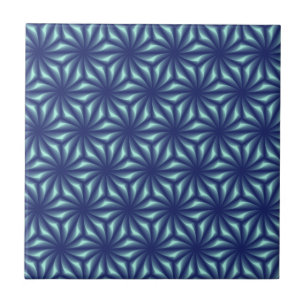 Fractale Blauw Marine Tegeltje