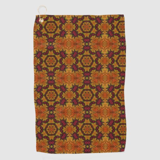 Fractale bloei in herfstkleuren golfhanddoek (Voorkant)