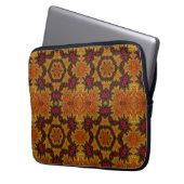 Fractale bloei in herfstkleuren laptop sleeve (Voorkant Links)