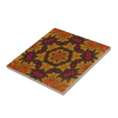 Fractale bloei in herfstkleuren tegeltje (Zijkant)