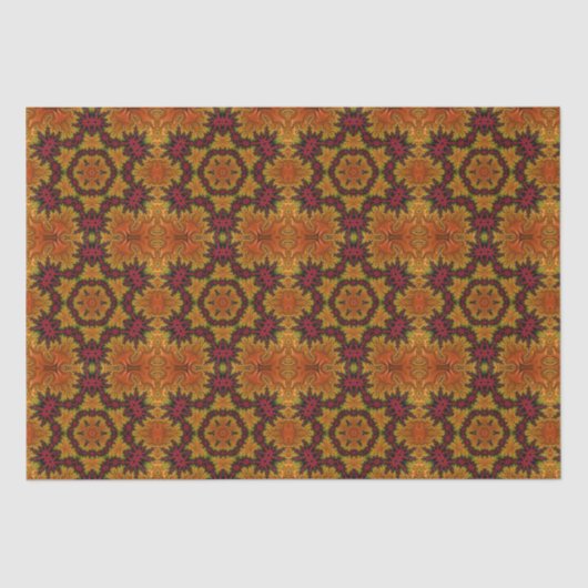 Fractale bloei in herfstkleuren tissuepapier (Voorkant)