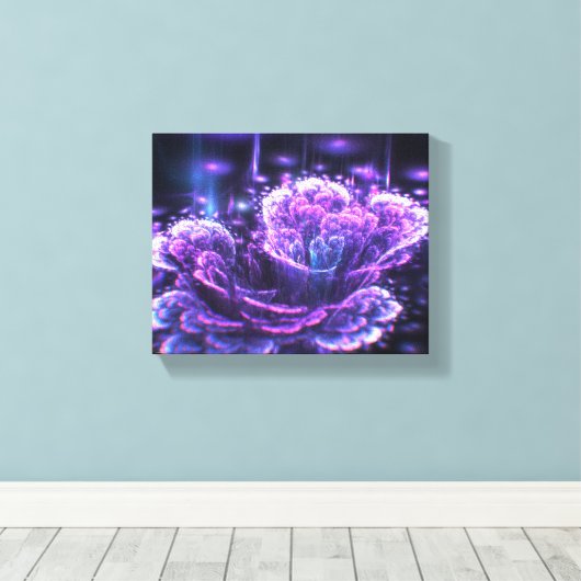 fractale bloem canvas afdruk (Insitu (Houten vloer))