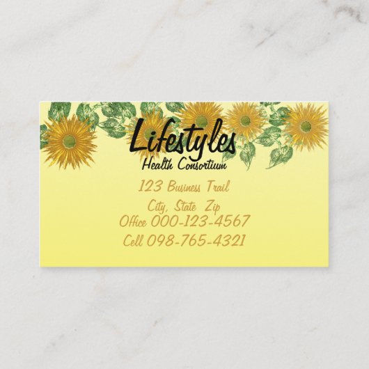 Fractale bloem en bladrand visitekaartje (Achterkant)