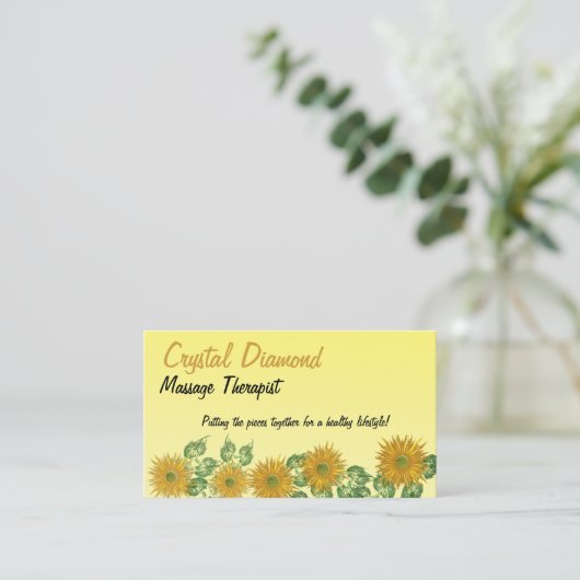 Fractale bloem en bladrand visitekaartje (Staand voorkant)