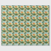 Fractale bloem in de wolken cadeaupapier (Vlak)