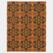 Fractale bloem in herfsttinten fleece deken (Voorkant)