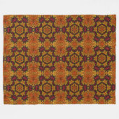 Fractale bloem in herfsttinten fleece deken (Voorkant (Horizontaal))