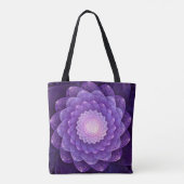 Fractale Bloem in Paars Tote Bag (Achterkant)