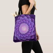 Fractale Bloem in Paars Tote Bag (Dichtbij)