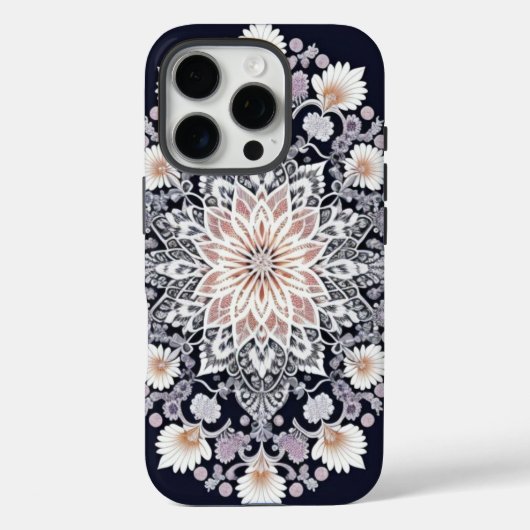 Fractale Bloem Kunst Case-Mate iPhone Case (Achterkant)