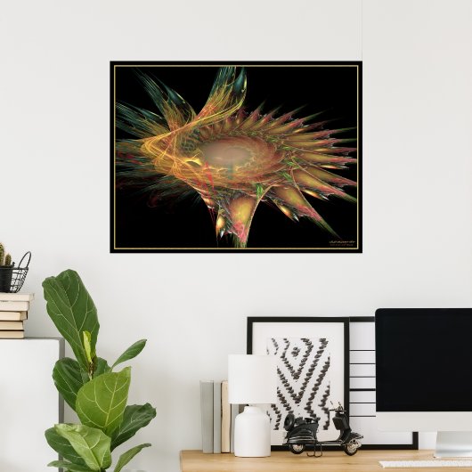 fractale bloem poster (Thuiskantoor)