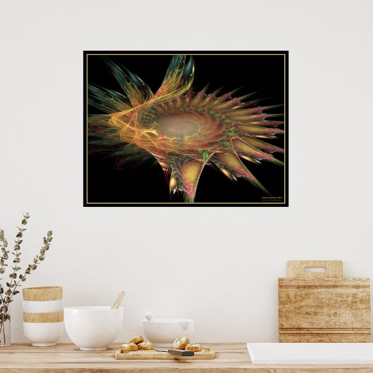 fractale bloem poster (Keuken)