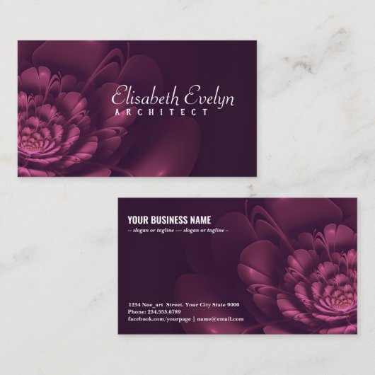 fractale bloesem g2536 visitekaartje (Voorkant / Achterkant)